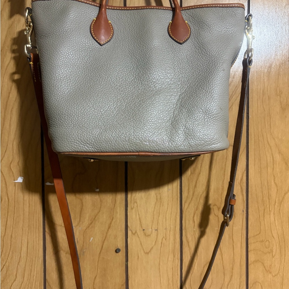 Dooney & Bourke Gray Tote with Brown Accents
